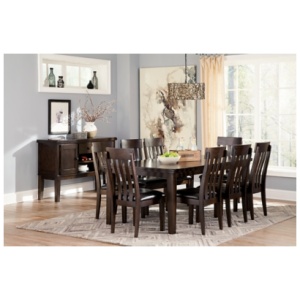 Haddigan Dining Table and 8 Chairs with Storage, Dark Brown