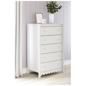 Hallityn 5 Drawer Chest of Drawers, White