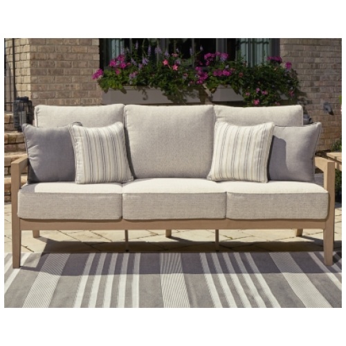 Hallow Creek Outdoor Sofa with Cushion, Driftwood