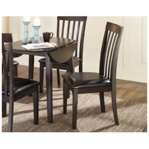 Hammis Rake Back Dining Side Chair Leather, Dark Brown