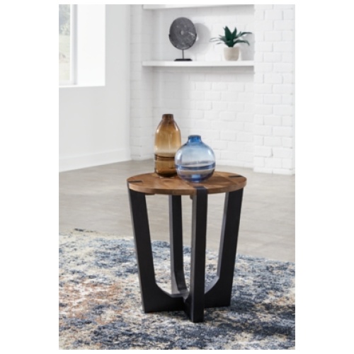 Hanneforth End Table, Brown/Black