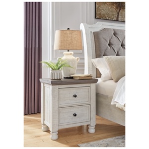 Havalance 26" 2 Drawer Charging Nightstand, Two-tone