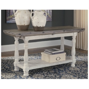 Havalance Flip Top Sofa/Console Table, Gray/White