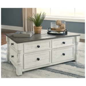 Havalance Lift-Top Coffee Table, White/Gray