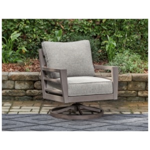 Hillside Barn Outdoor Swivel Lounge Chair, Gray/Brown