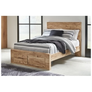 Hyanna Full Panel Storage Bed with 2 Storage Drawers, Tan Brown