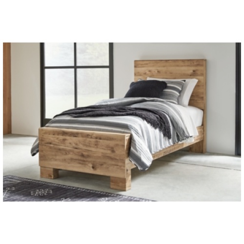 Hyanna Twin Panel Bed, Tan Brown