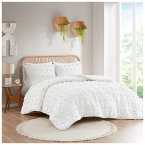 Intelligent Design Clip Full/Queen Comforter Set, Ivory