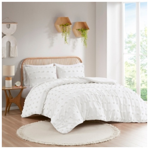 Intelligent Design Clip Full/Queen Comforter Set, Ivory