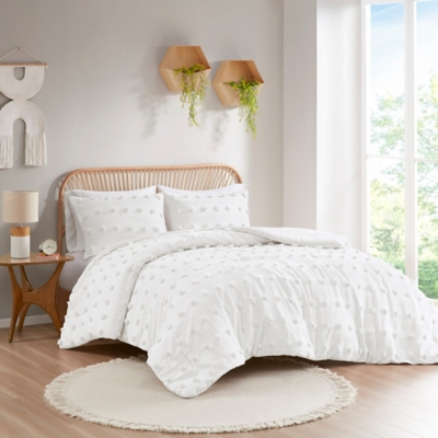 Intelligent Design Clip Full/Queen Comforter Set, Ivory