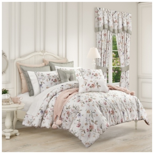 J. Queen Cottage Clarice 3 Piece King/California King Comforter Set, Ivory