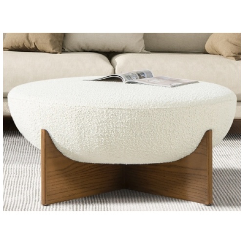 Jennifer Taylor Home Bali Ottoman, Ivory White