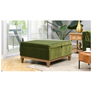 Jennifer Taylor Home Knox 35" Square Storage Cocktail Ottoman, Olive Green