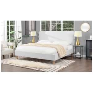 Jennifer Taylor Stockholm Wavy Headboard Platform King Bed, Antique White