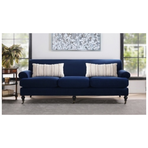 Jennifer Taylor home Alana Lawson Three-Cushion Sofa, Navy Blue