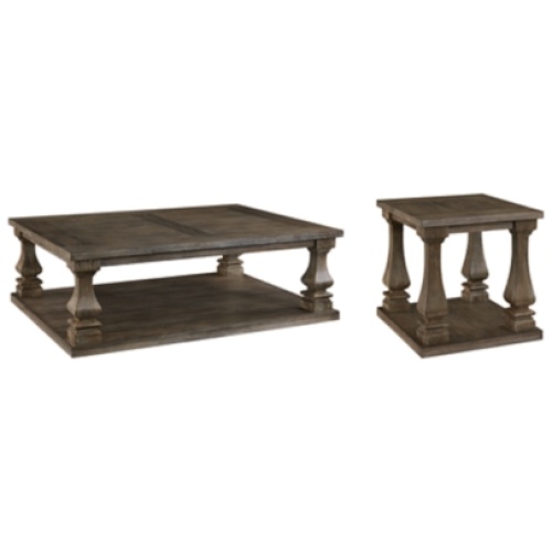 Johnelle Coffee Table with 1 End Table, Gray