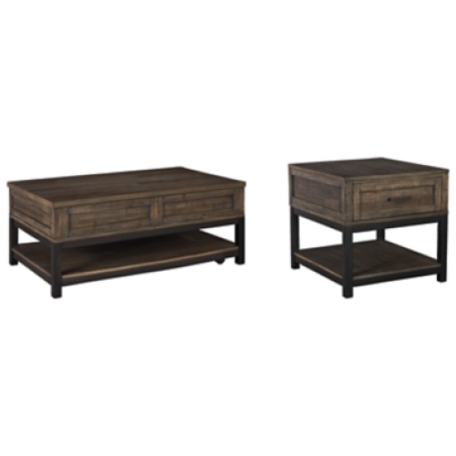 Johurst Coffee Table with 1 End Table, Grayish Brown