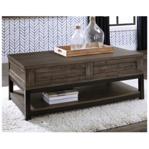 Johurst Coffee Table with Lift Top, Grayish Brown