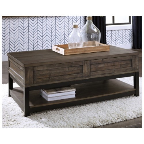 Johurst Coffee Table with Lift Top, Grayish Brown
