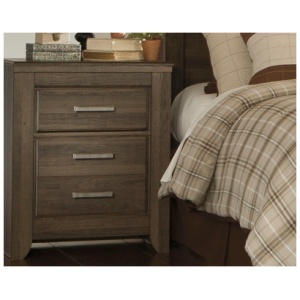 Juararo 25" 2 Drawer Nightstand, Dark Brown