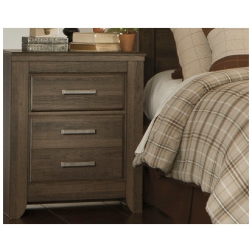 Juararo 25" 2 Drawer Nightstand, Dark Brown