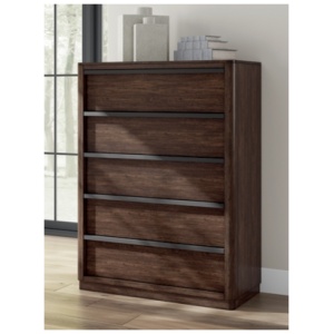 Kendamor 5 Drawer Chest of Drawers, Dark Brown