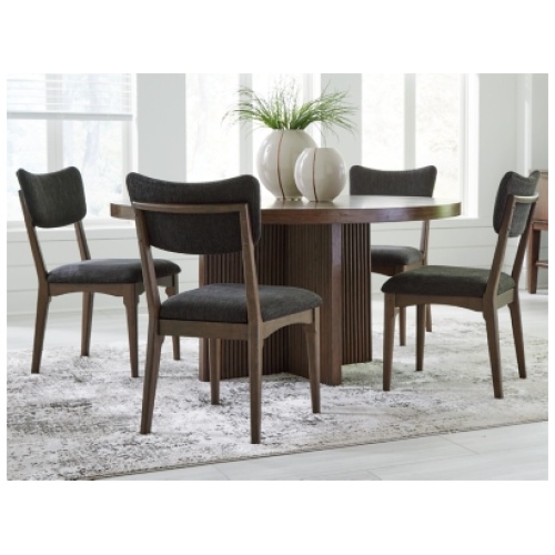 Korestone Dining Table and 4 Chairs, Dark Brown
