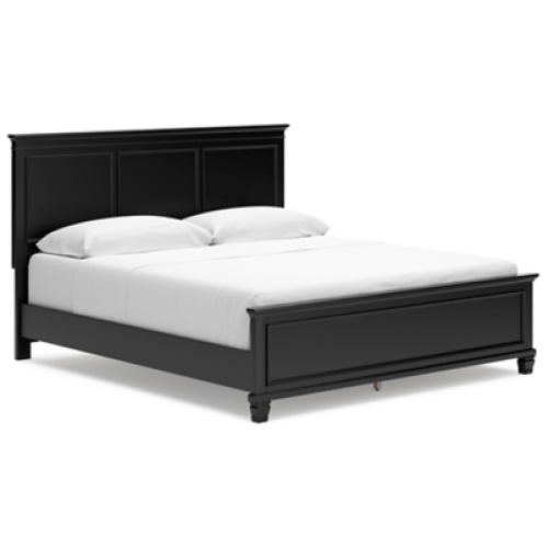 Lanolee California King Panel Bed, Black