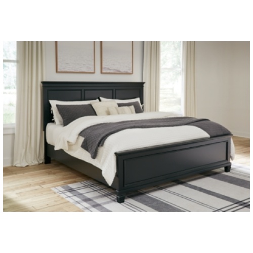 Lanolee King Panel Bed, Black