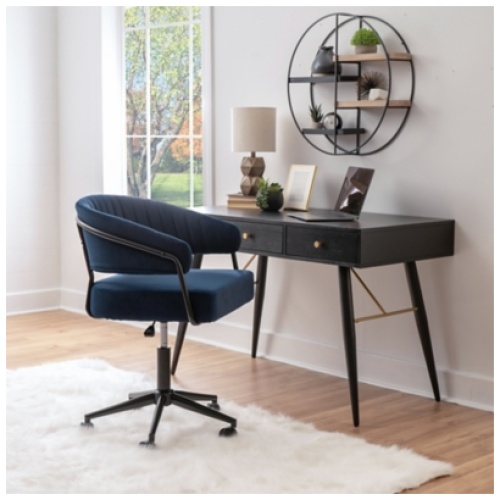 Linon Porter Home Office Desk Chair, Navy