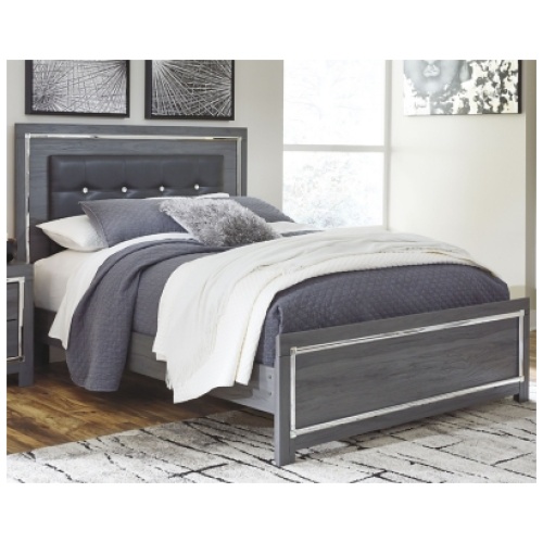 Lodanna Queen Upholstered Panel Bed, Gray
