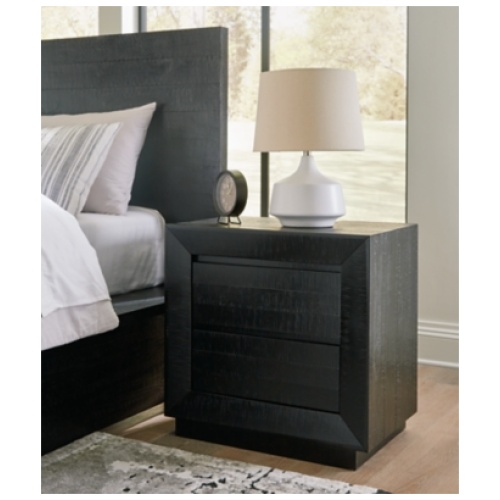 Londer 28" 2 Drawer Charging Nightstand, Black