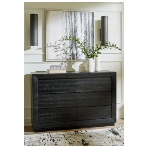 Londer 6 Drawer Dresser, Black