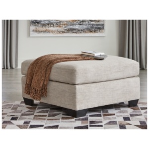 Mahoney Oversized Accent Ottoman, Pebble
