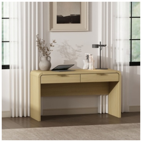 Manhattan Comfort Grace 20" Home Office Desk, Natural/Gold