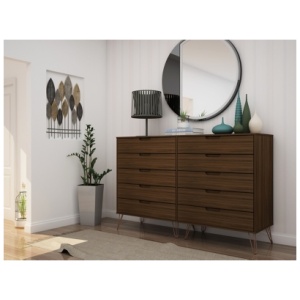 Manhattan Comfort Tall 70" 10 Drawer Dresser, Brown