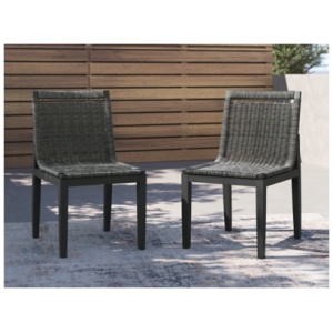Maroska Outdoor Chair (Set of 2), Gray/Black