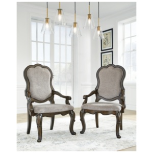 Maylee Dining Arm Chair, Dark Brown