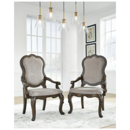 Maylee Dining Arm Chair, Dark Brown