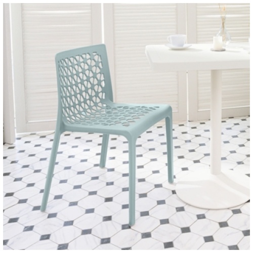 Milan Outdoor Dining Chair (Set of 2), Baby Blue