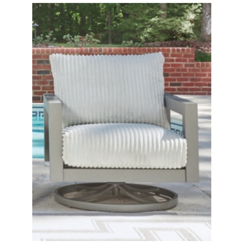 Moonlight View Outdoor Swivel Chair with Cushion, Gray