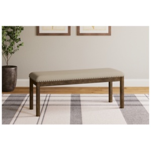 Moriville 49" Upholstered Dining Bench, Beige