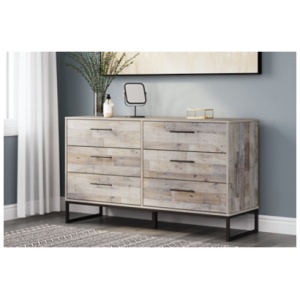 Neilsville 6 Drawer 59" Dresser, Whitewash