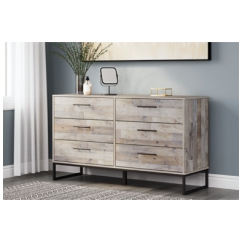 Neilsville 6 Drawer 59" Dresser, Whitewash