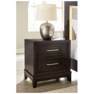 Neymorton 26" 2 Drawer Nightstand, Dark Grayish Brown