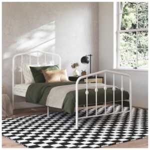 Novogratz Twin Platform Panel Bed, Off White