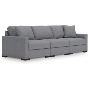 Omaha by Ashley 3-Piece Modular Next-Gen Nuvella™ Performance Fabric Sofa, Salt and Pepper