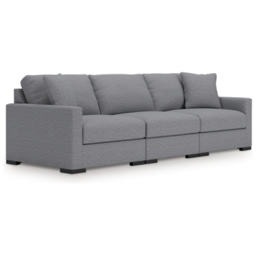 Omaha by Ashley 3-Piece Modular Next-Gen Nuvella™ Performance Fabric Sofa, Salt and Pepper