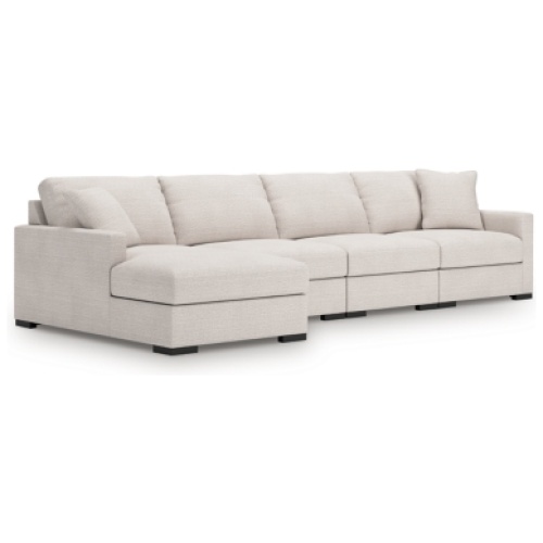 Omaha by Ashley 4-Piece Modular Next-Gen Nuvella™ Performance Fabric Sectional with Chaise, Stone