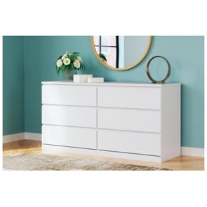 Onita 6 Drawer Dresser, White
